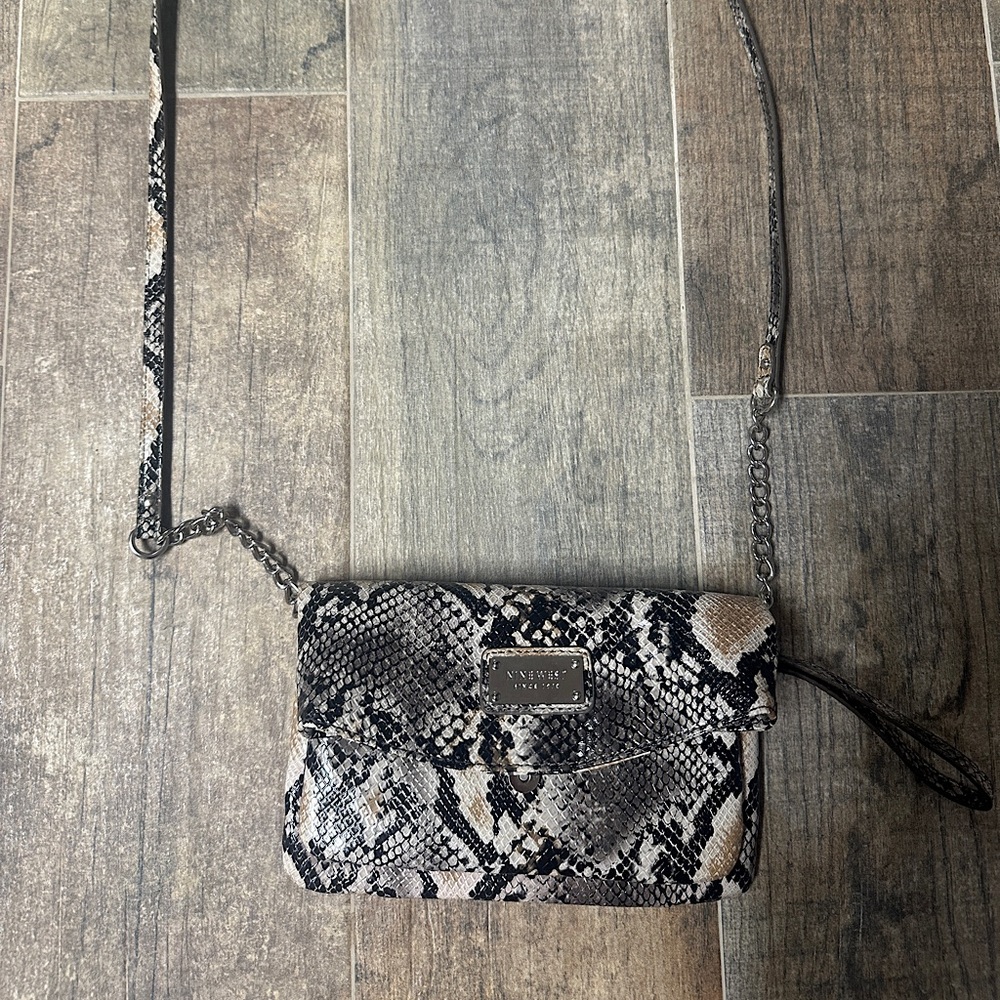 Nine West Embossed Snake Print Crossbody Bag